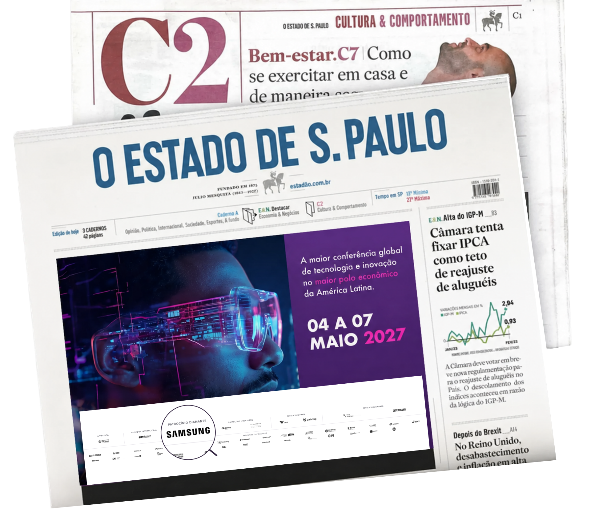 Mesmo mockup aprovado do anúncio no jornal.